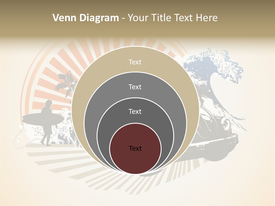 A Car With A Surfboard On The Back Of It PowerPoint Template