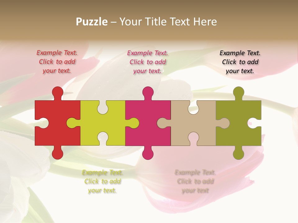 White And Pink Tulips PowerPoint Template