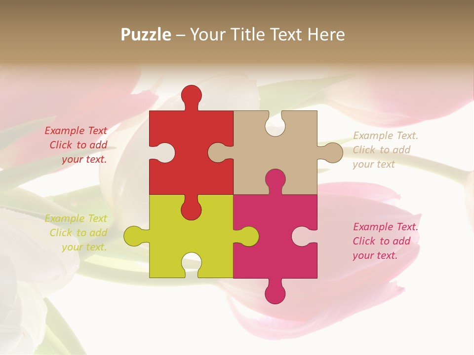 White And Pink Tulips PowerPoint Template