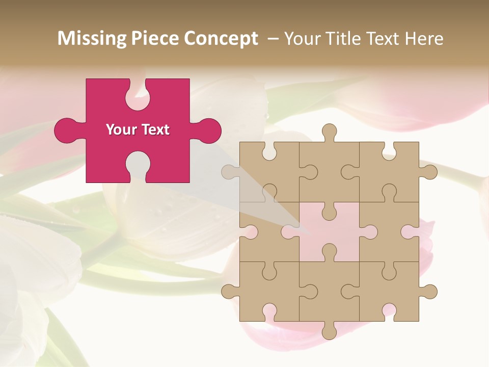 White And Pink Tulips PowerPoint Template