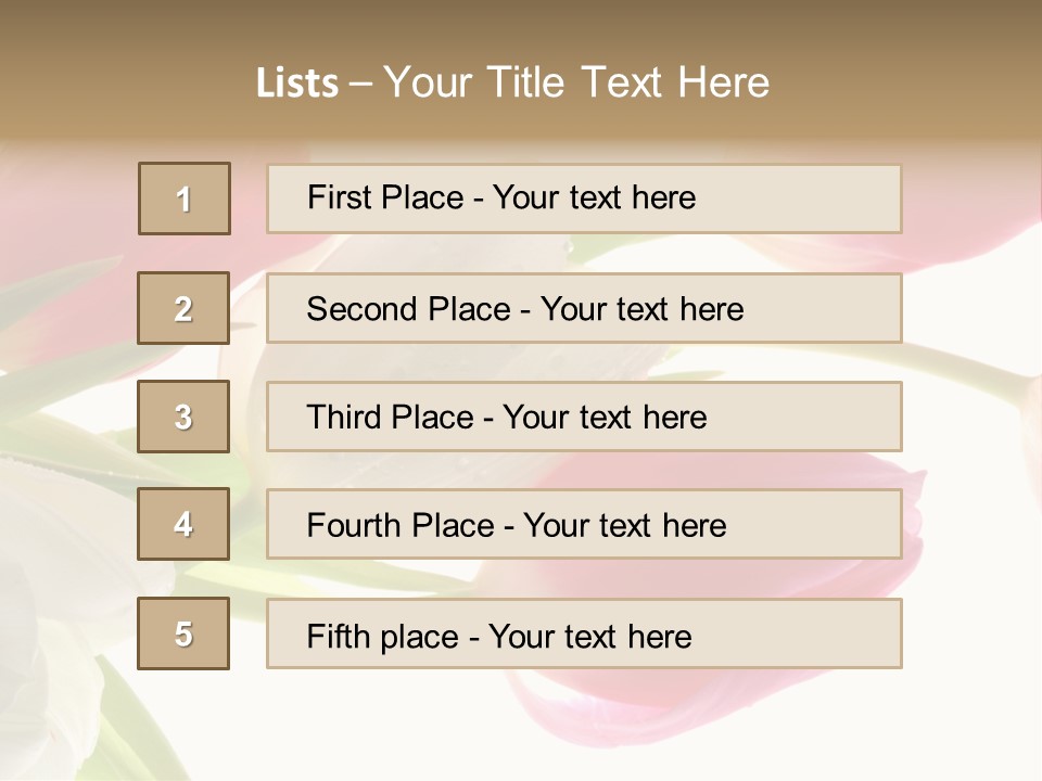 White And Pink Tulips PowerPoint Template