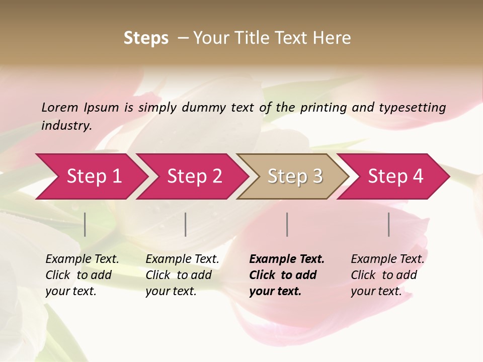 White And Pink Tulips PowerPoint Template