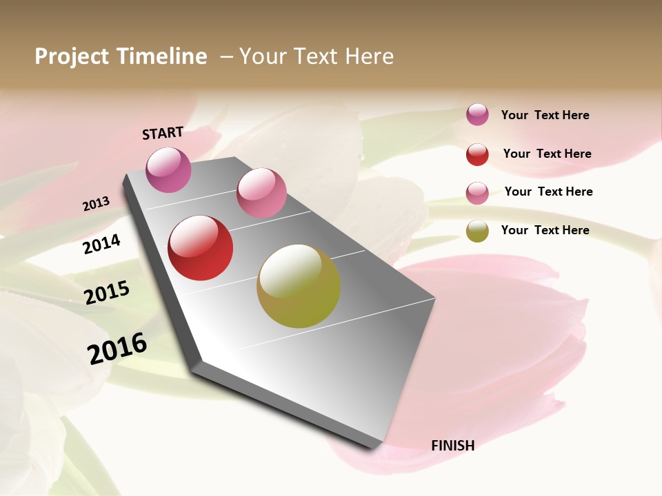 White And Pink Tulips PowerPoint Template