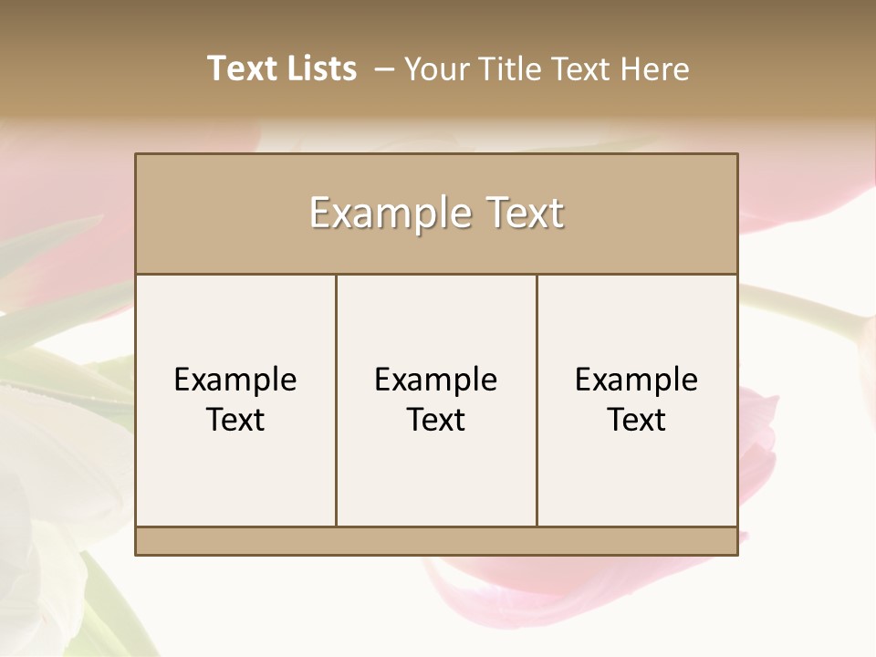 White And Pink Tulips PowerPoint Template