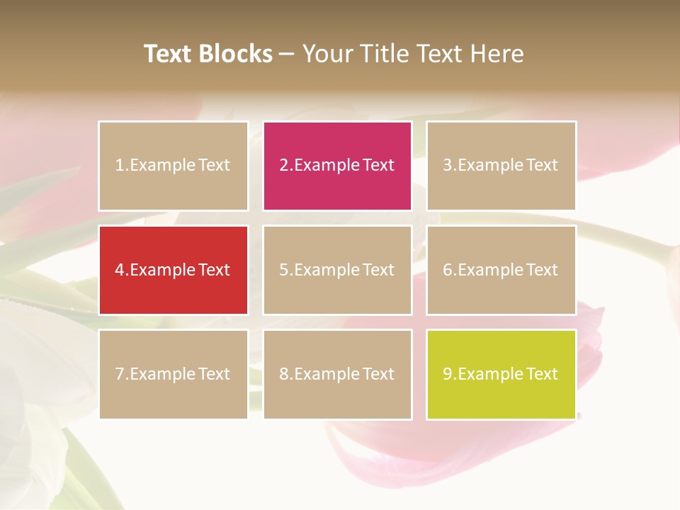 White And Pink Tulips PowerPoint Template