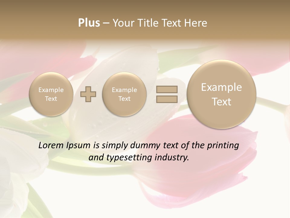 White And Pink Tulips PowerPoint Template