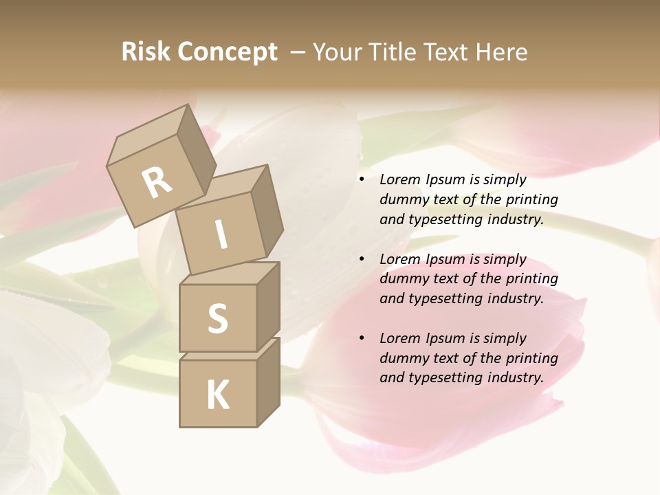 White And Pink Tulips PowerPoint Template