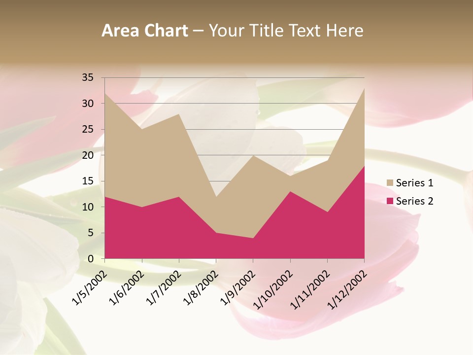 White And Pink Tulips PowerPoint Template