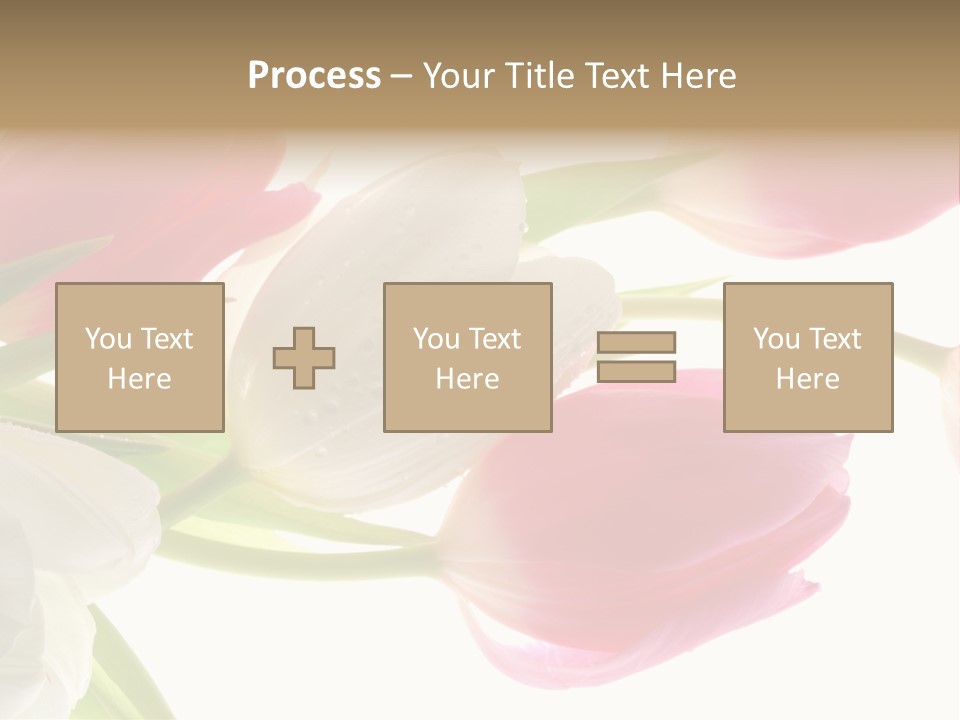 White And Pink Tulips PowerPoint Template