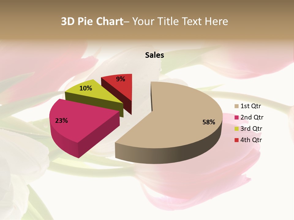 White And Pink Tulips PowerPoint Template