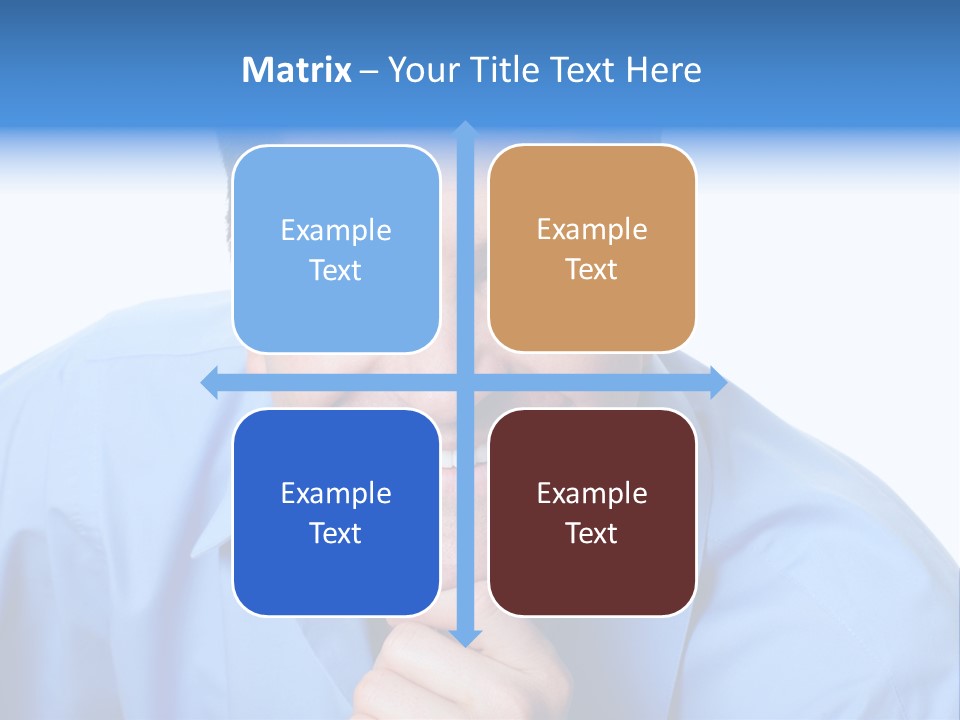 A Man Smiling With His Chin Resting On His Hand PowerPoint Template