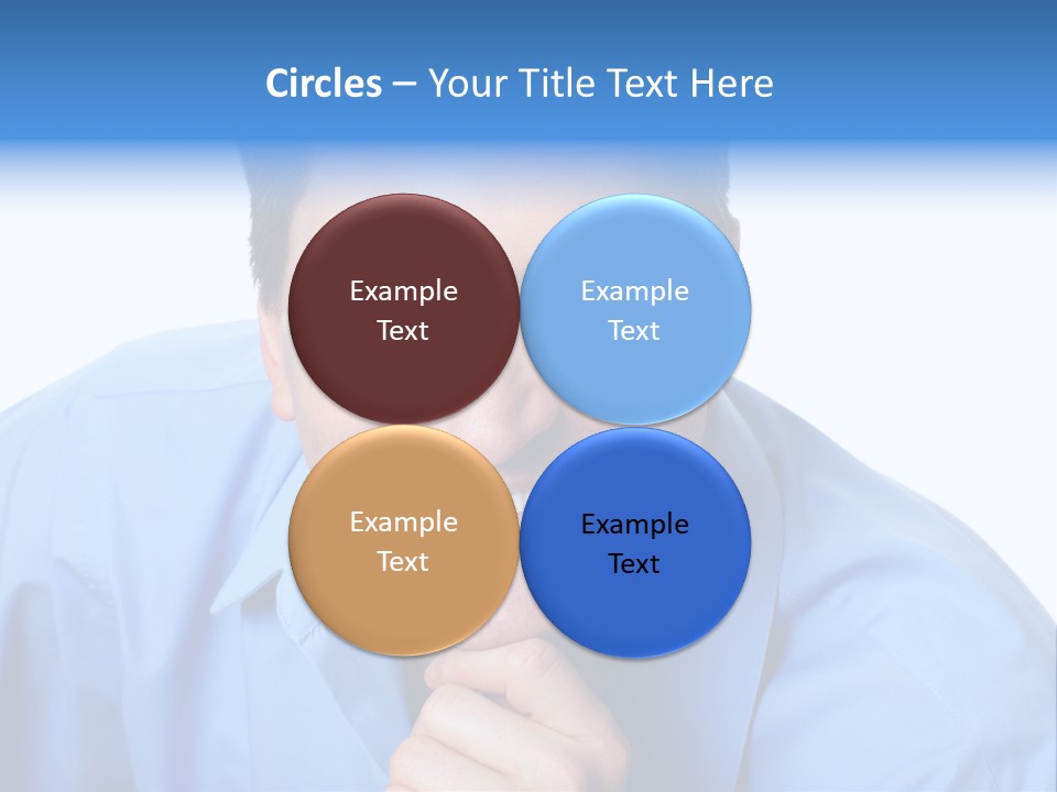 A Man Smiling With His Chin Resting On His Hand PowerPoint Template