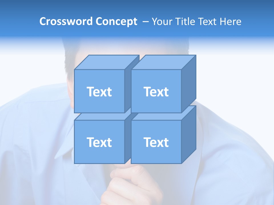 A Man Smiling With His Chin Resting On His Hand PowerPoint Template