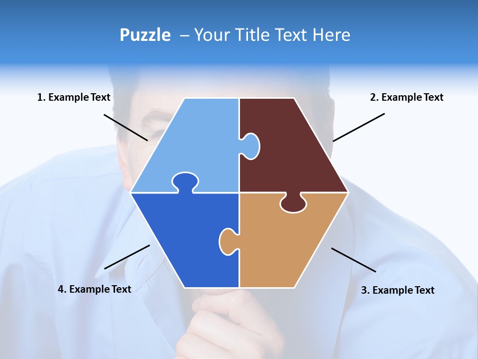 A Man Smiling With His Chin Resting On His Hand PowerPoint Template