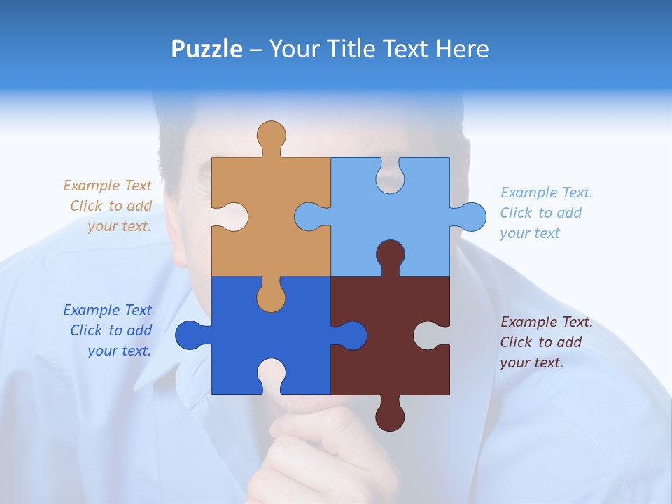 A Man Smiling With His Chin Resting On His Hand PowerPoint Template