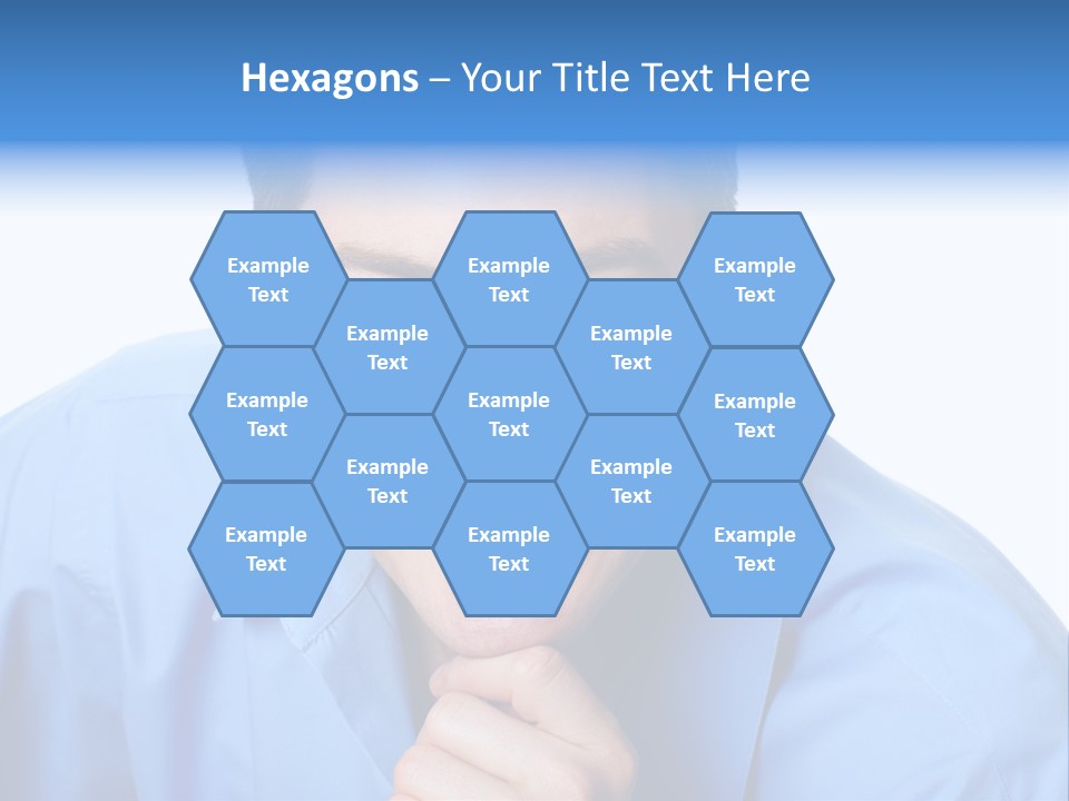 A Man Smiling With His Chin Resting On His Hand PowerPoint Template
