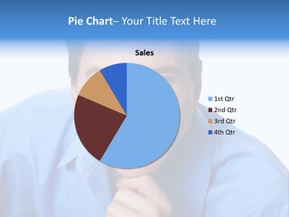 A Man Smiling With His Chin Resting On His Hand PowerPoint Template