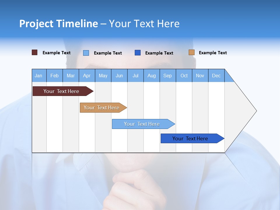 A Man Smiling With His Chin Resting On His Hand PowerPoint Template