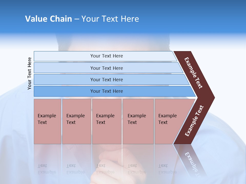 A Man Smiling With His Chin Resting On His Hand PowerPoint Template