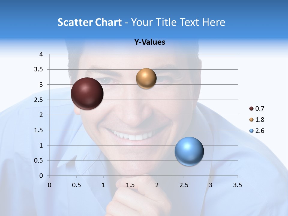 A Man Smiling With His Chin Resting On His Hand PowerPoint Template