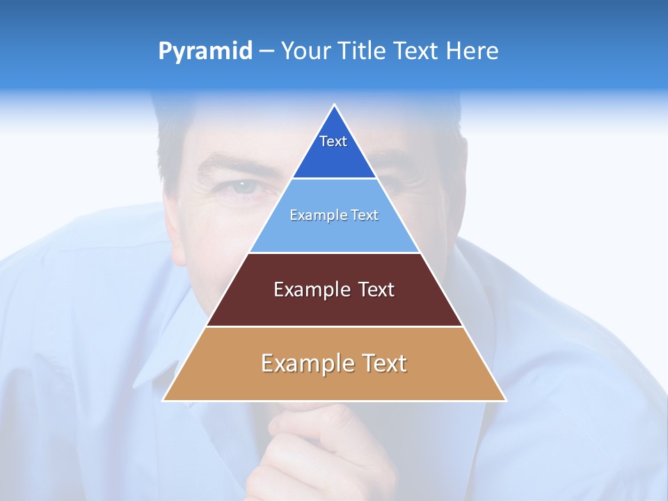 A Man Smiling With His Chin Resting On His Hand PowerPoint Template