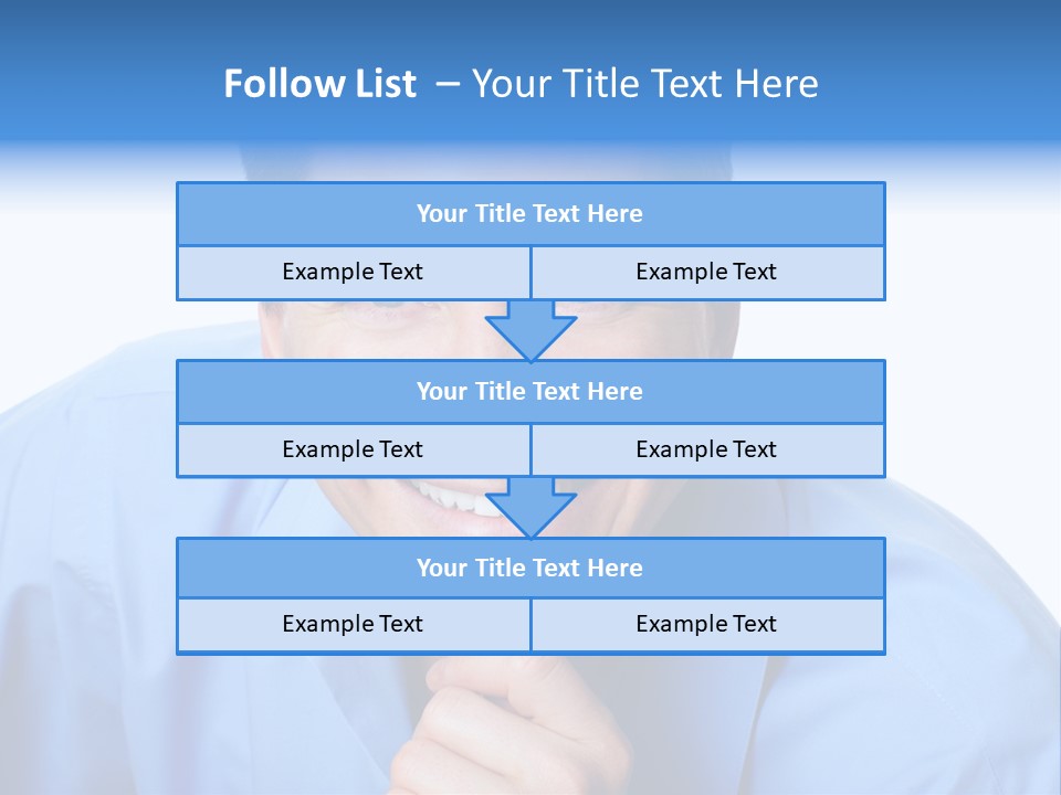 A Man Smiling With His Chin Resting On His Hand PowerPoint Template