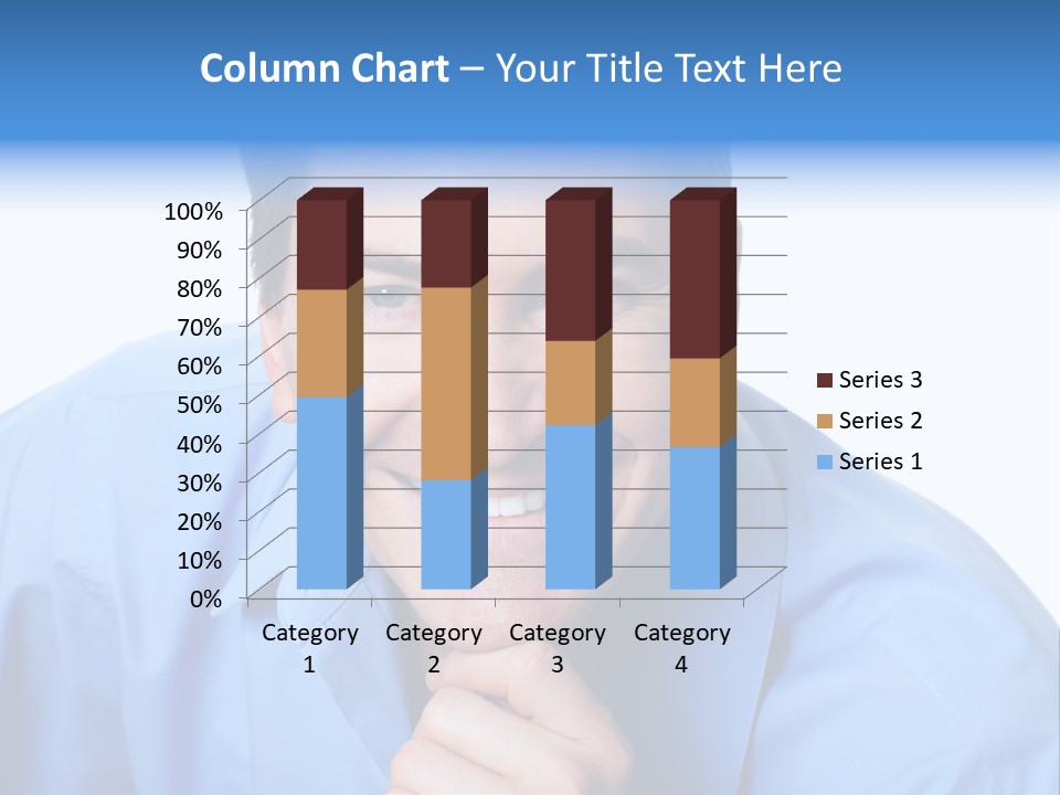 A Man Smiling With His Chin Resting On His Hand PowerPoint Template
