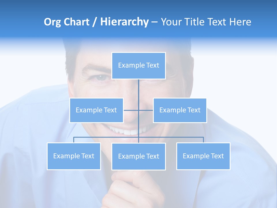 A Man Smiling With His Chin Resting On His Hand PowerPoint Template