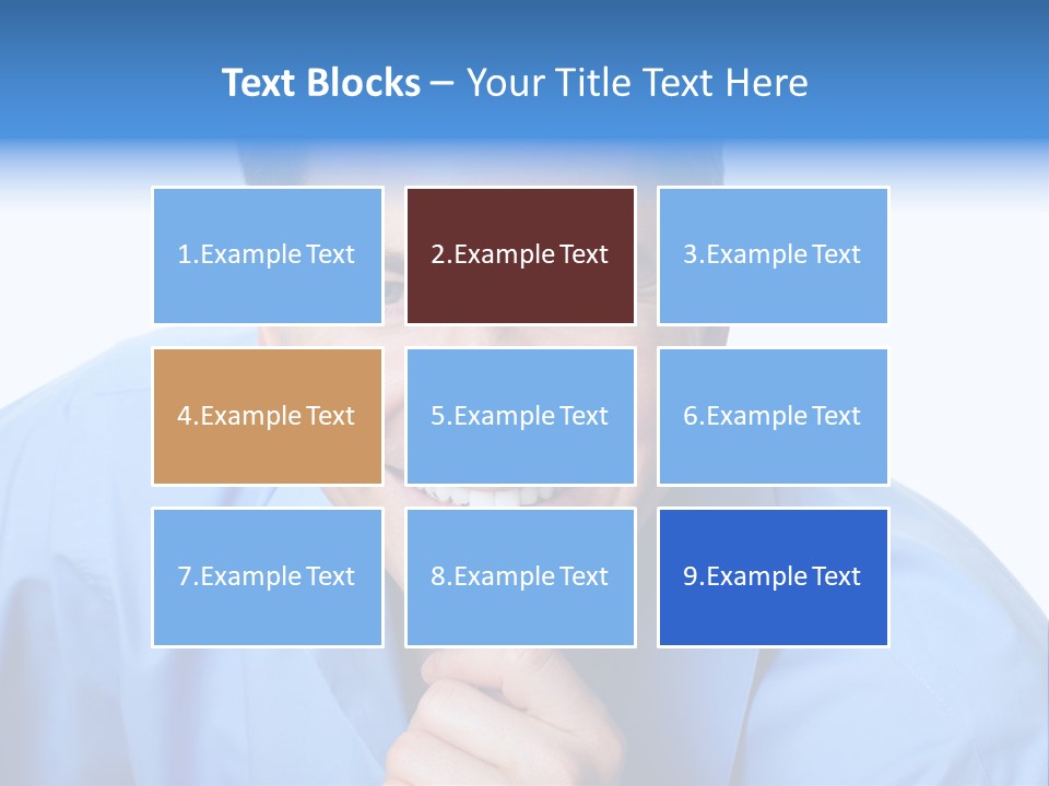 A Man Smiling With His Chin Resting On His Hand PowerPoint Template