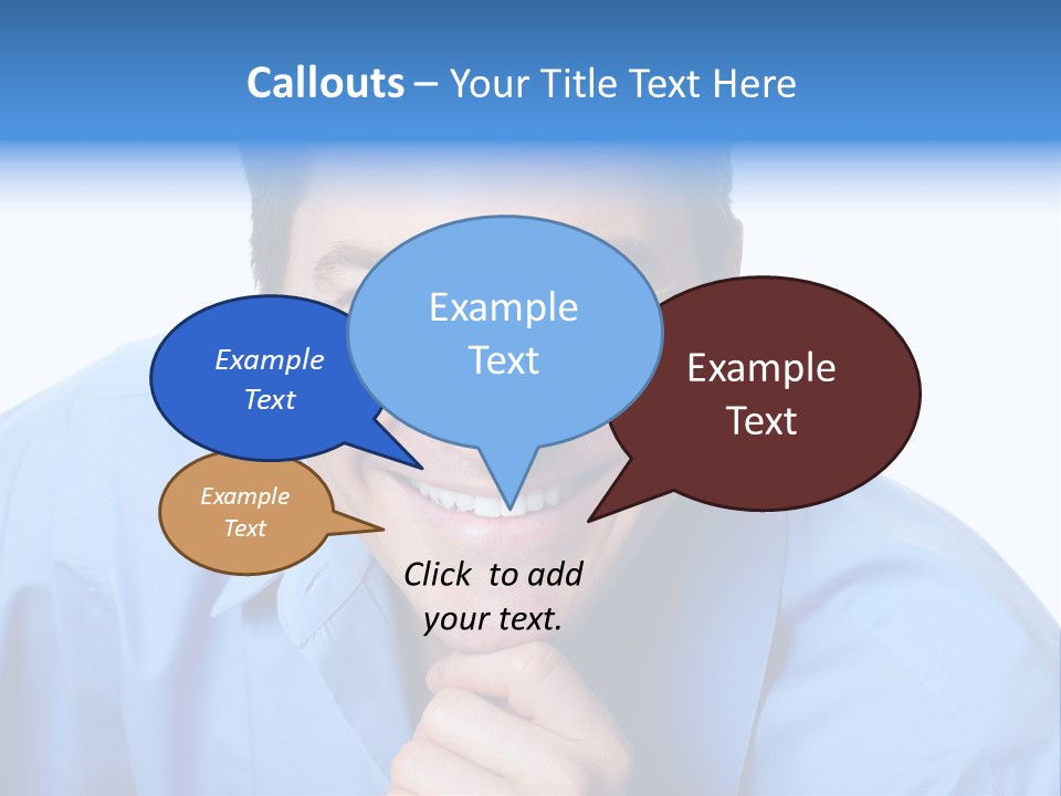 A Man Smiling With His Chin Resting On His Hand PowerPoint Template