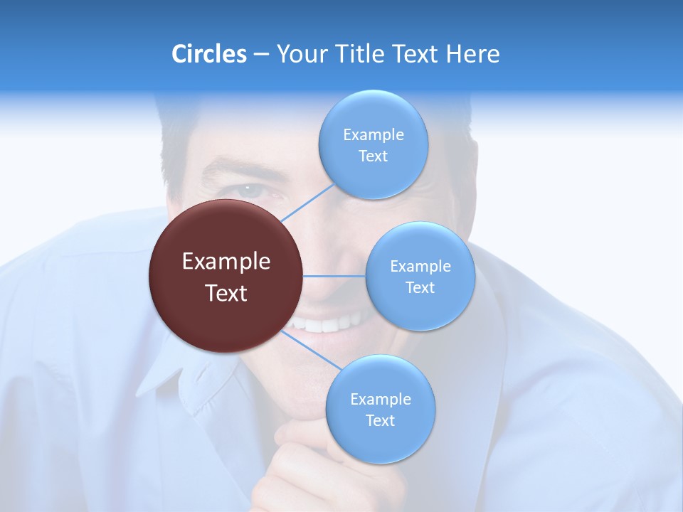 A Man Smiling With His Chin Resting On His Hand PowerPoint Template