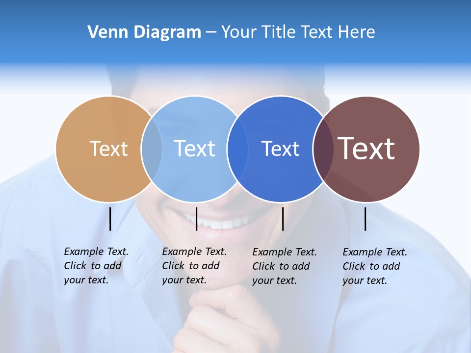 A Man Smiling With His Chin Resting On His Hand PowerPoint Template