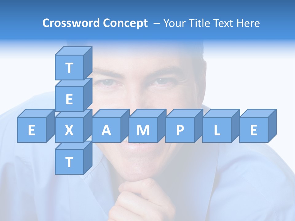 A Man Smiling With His Chin Resting On His Hand PowerPoint Template