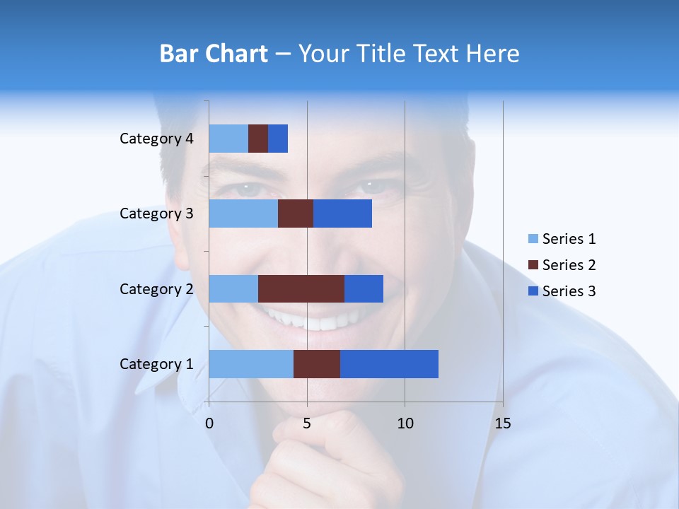 A Man Smiling With His Chin Resting On His Hand PowerPoint Template