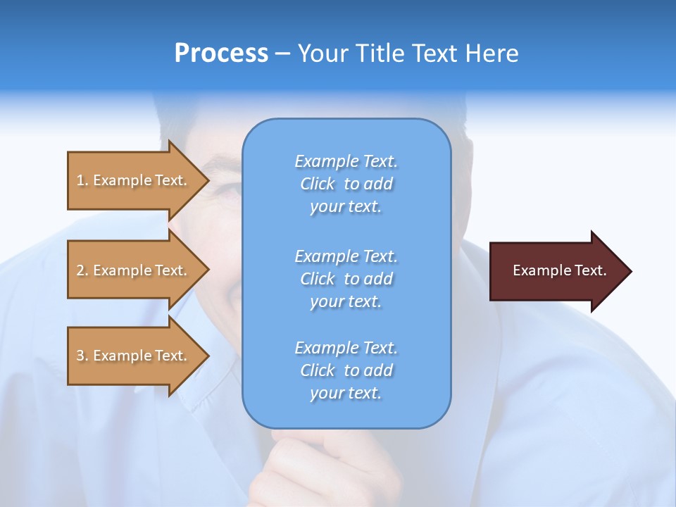 A Man Smiling With His Chin Resting On His Hand PowerPoint Template