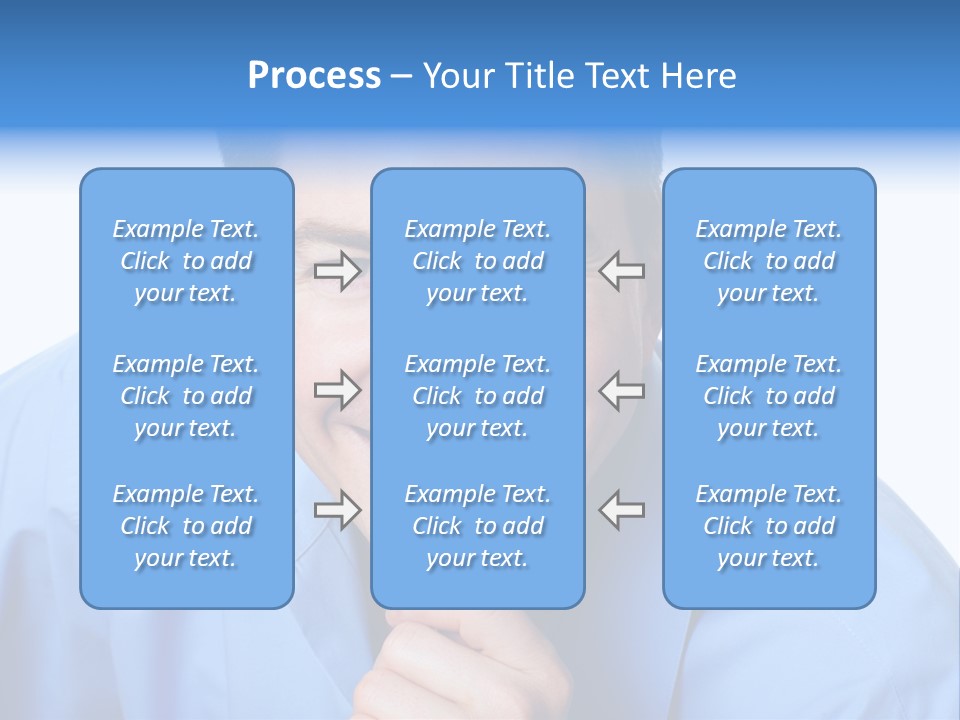 A Man Smiling With His Chin Resting On His Hand PowerPoint Template