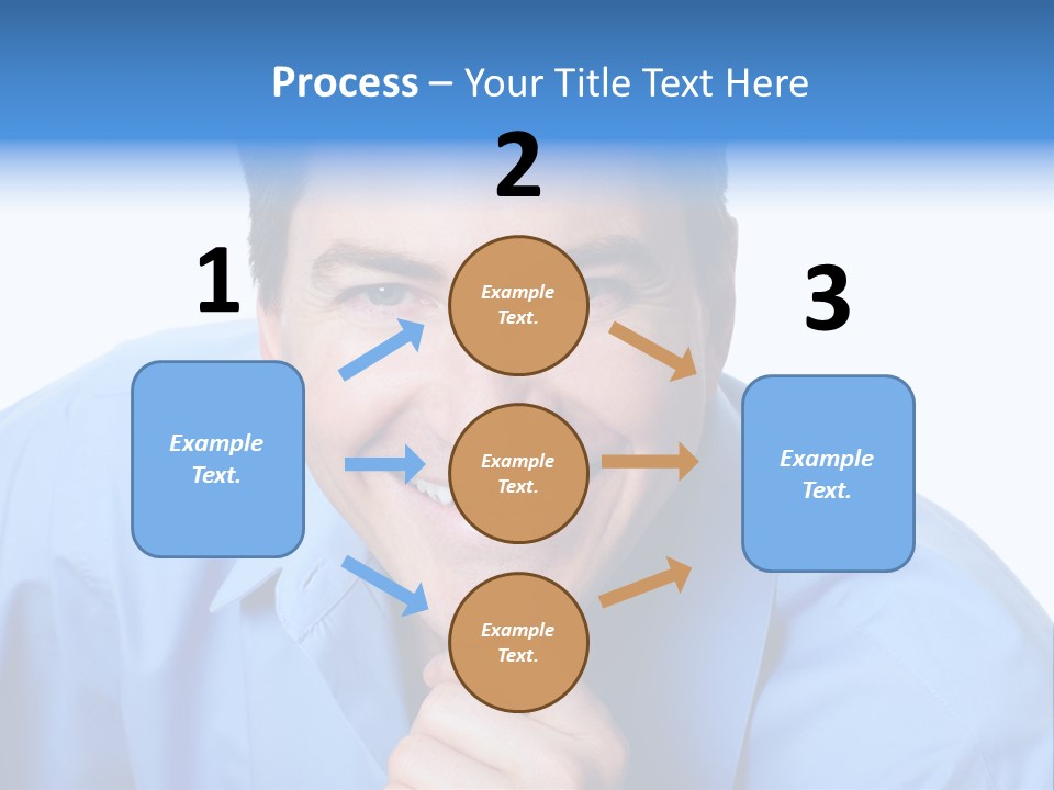 A Man Smiling With His Chin Resting On His Hand PowerPoint Template