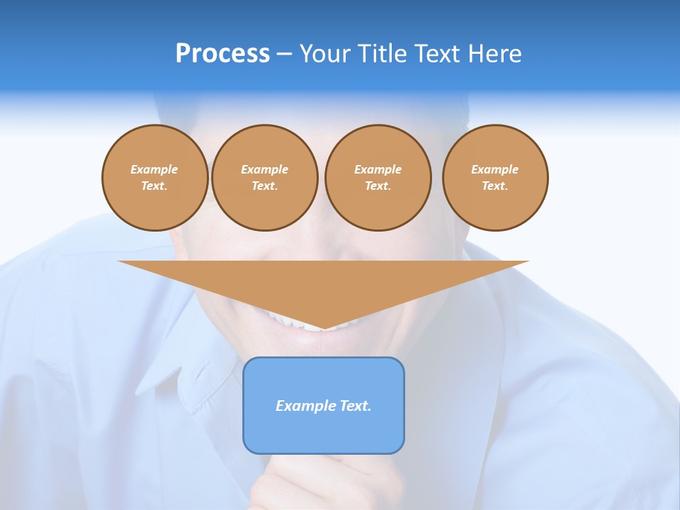 A Man Smiling With His Chin Resting On His Hand PowerPoint Template