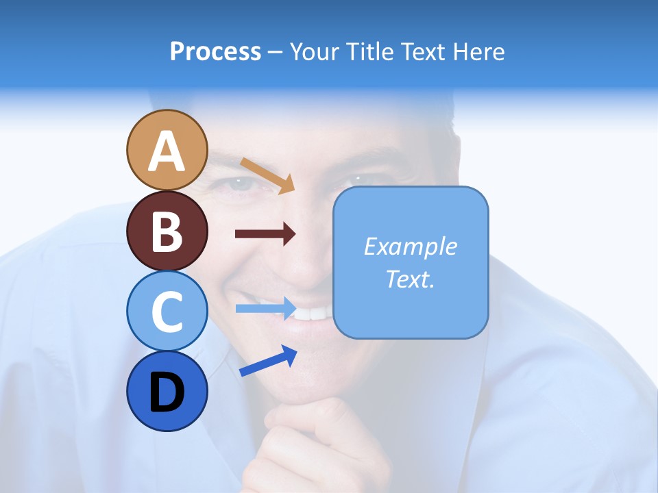 A Man Smiling With His Chin Resting On His Hand PowerPoint Template