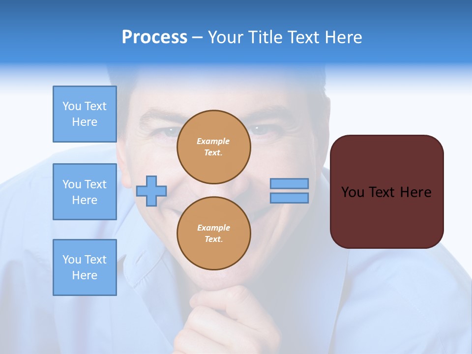 A Man Smiling With His Chin Resting On His Hand PowerPoint Template