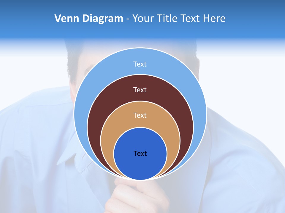 A Man Smiling With His Chin Resting On His Hand PowerPoint Template
