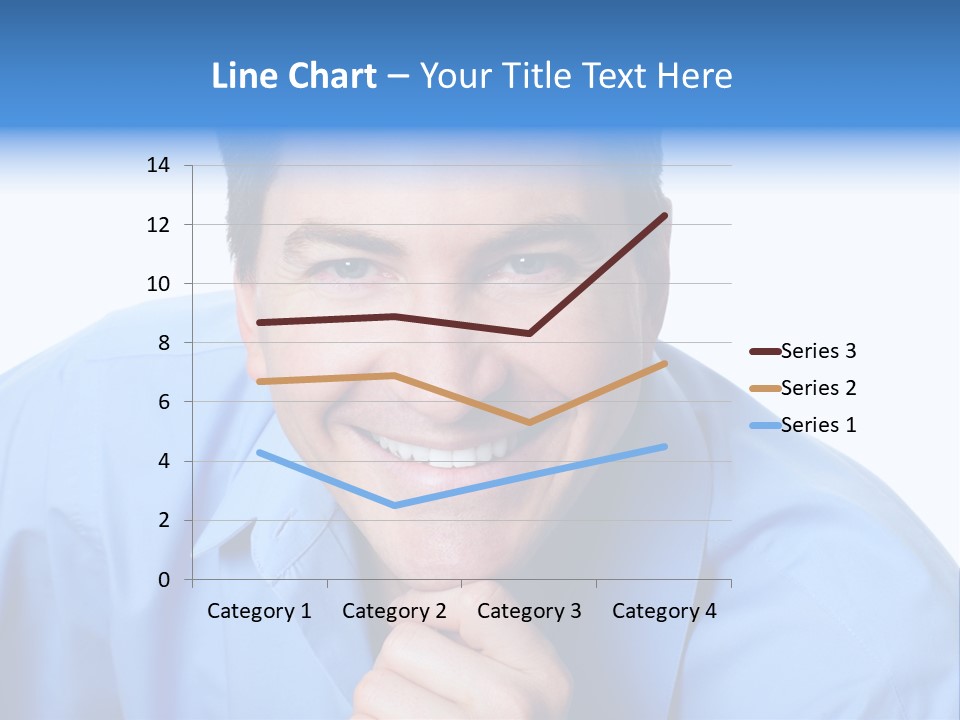 A Man Smiling With His Chin Resting On His Hand PowerPoint Template