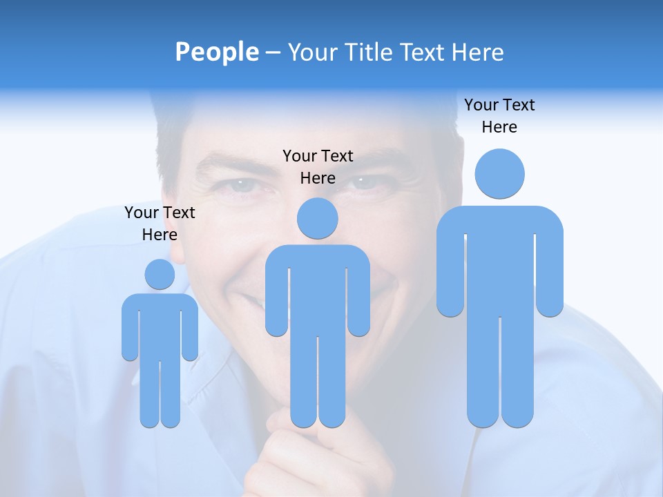 A Man Smiling With His Chin Resting On His Hand PowerPoint Template