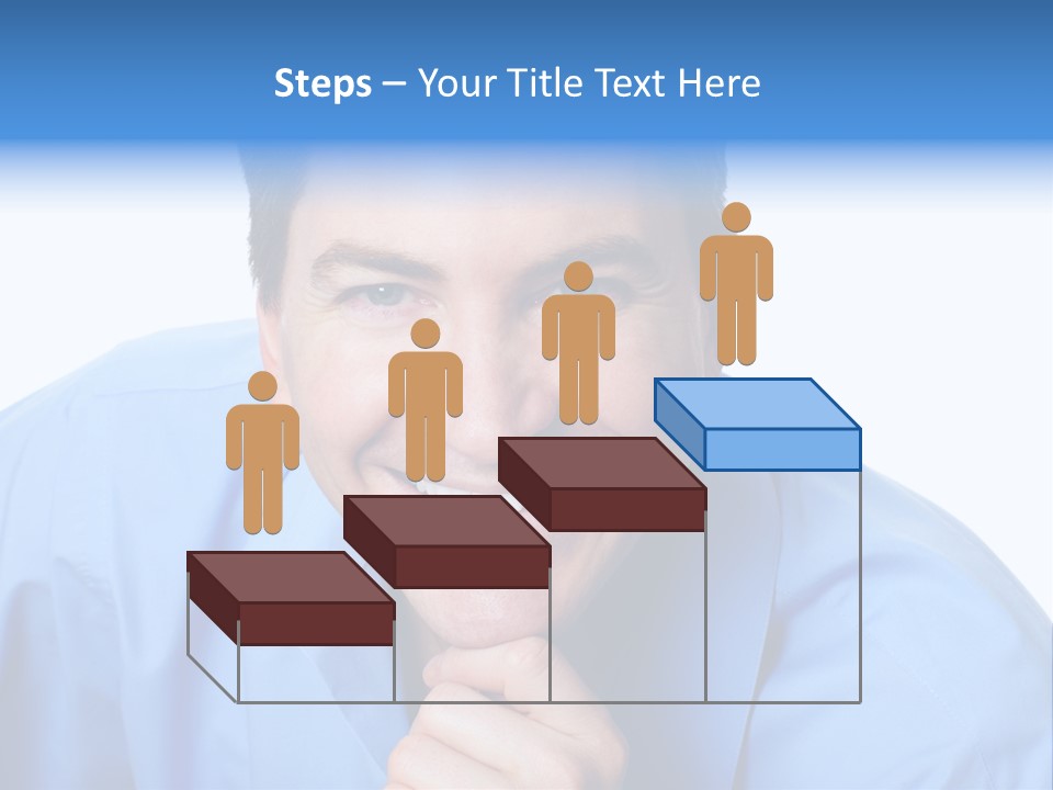 A Man Smiling With His Chin Resting On His Hand PowerPoint Template