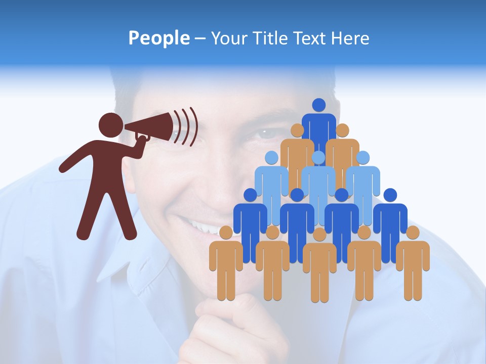 A Man Smiling With His Chin Resting On His Hand PowerPoint Template