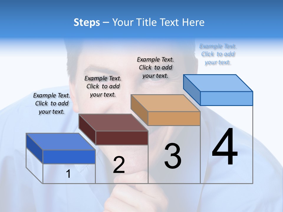 A Man Smiling With His Chin Resting On His Hand PowerPoint Template