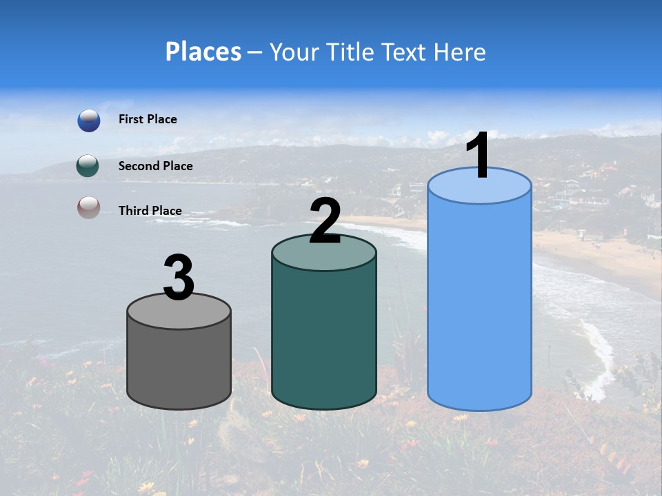 Laguna Beach Crescent Cove Looking South Towards Dana Point PowerPoint Template