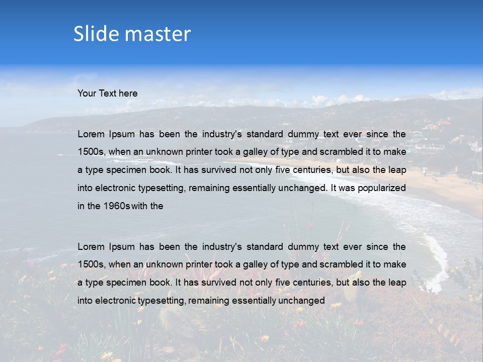 Laguna Beach Crescent Cove Looking South Towards Dana Point PowerPoint Template