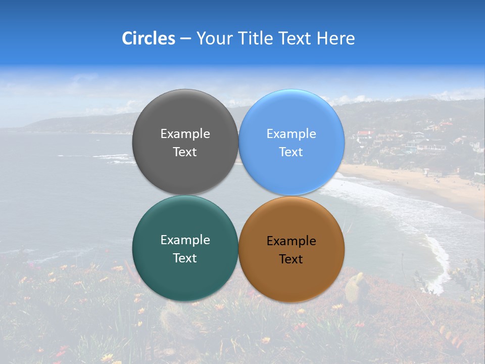 Laguna Beach Crescent Cove Looking South Towards Dana Point PowerPoint Template