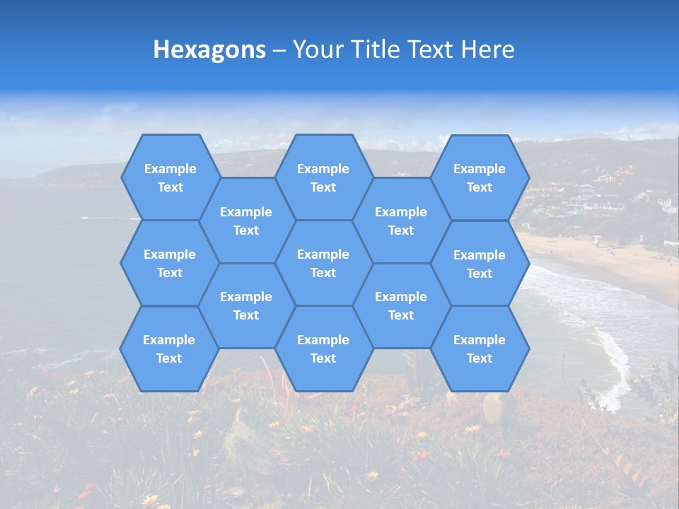 Laguna Beach Crescent Cove Looking South Towards Dana Point PowerPoint Template